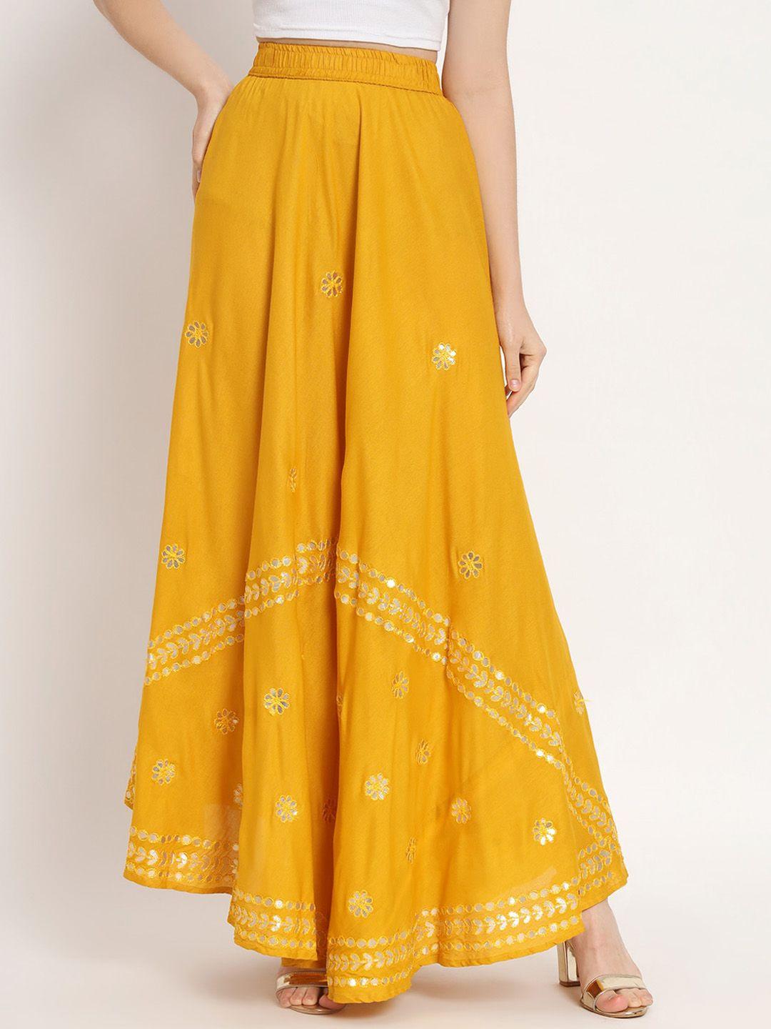 bcz style embellished flared maxi skirt