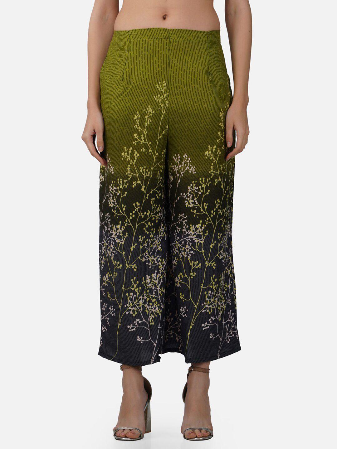 bcz style women floral printed flared crepe palazzos