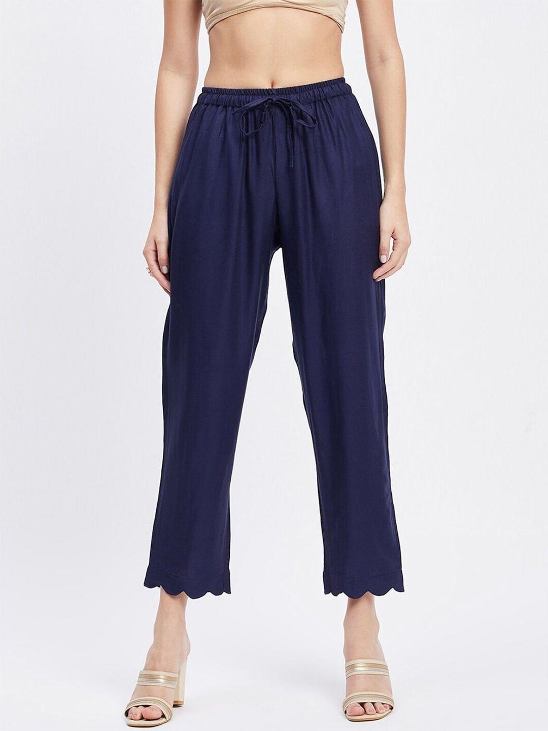 bcz style women straight fit mid-rise casual flat-front trousers