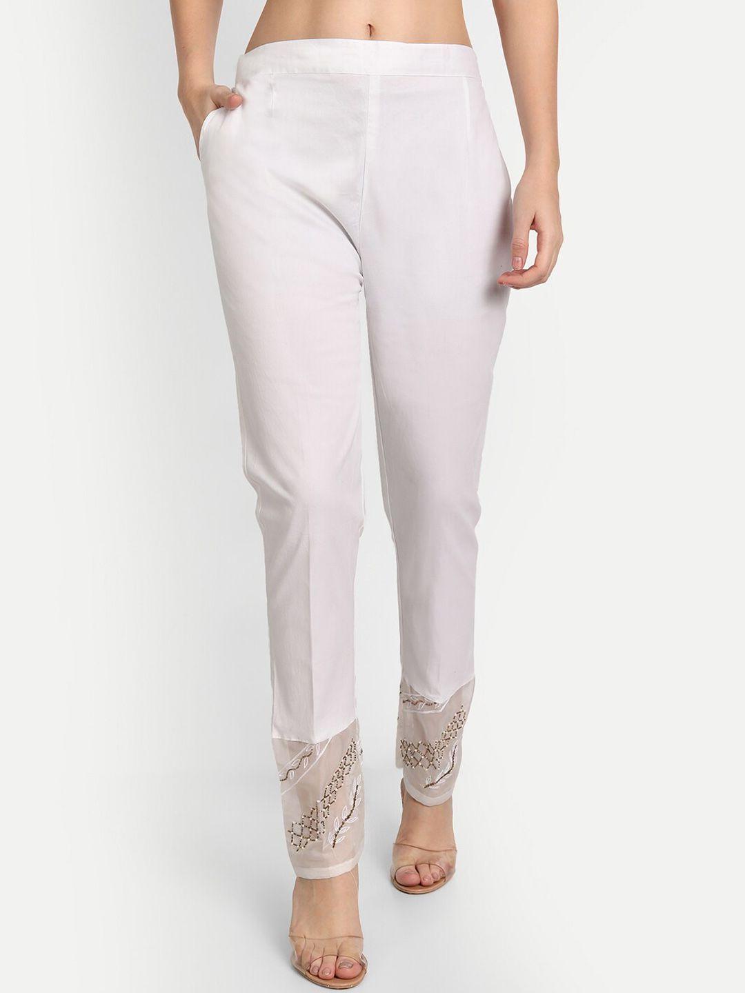 bcz style women white organic cotton trousers