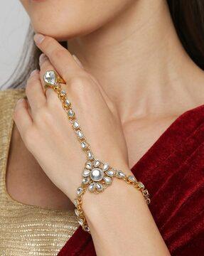 bdp17-gold-plated kundan bracelet