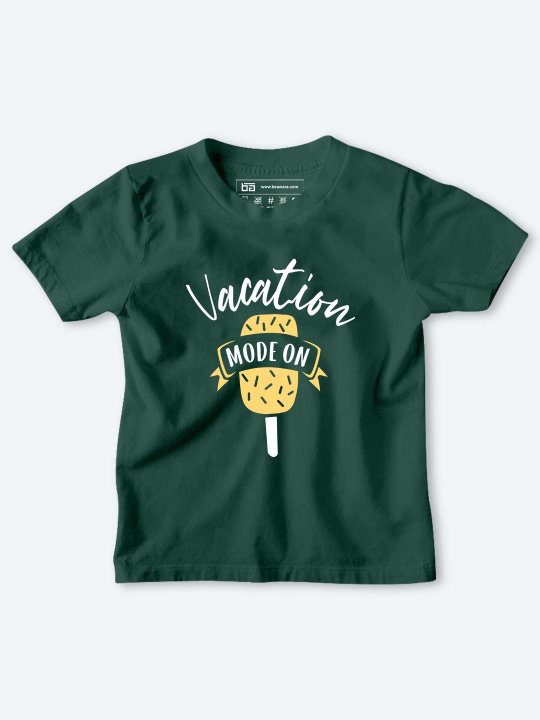 be awara kids green typography printed t-shirt