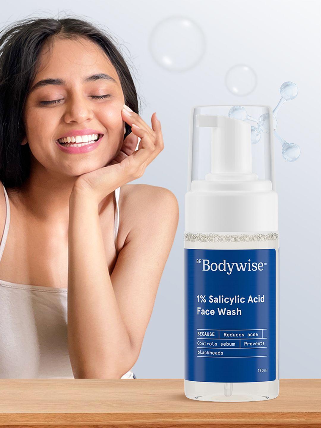 be bodywise 1% salicylic acid anti-acne foaming face wash - 120 ml
