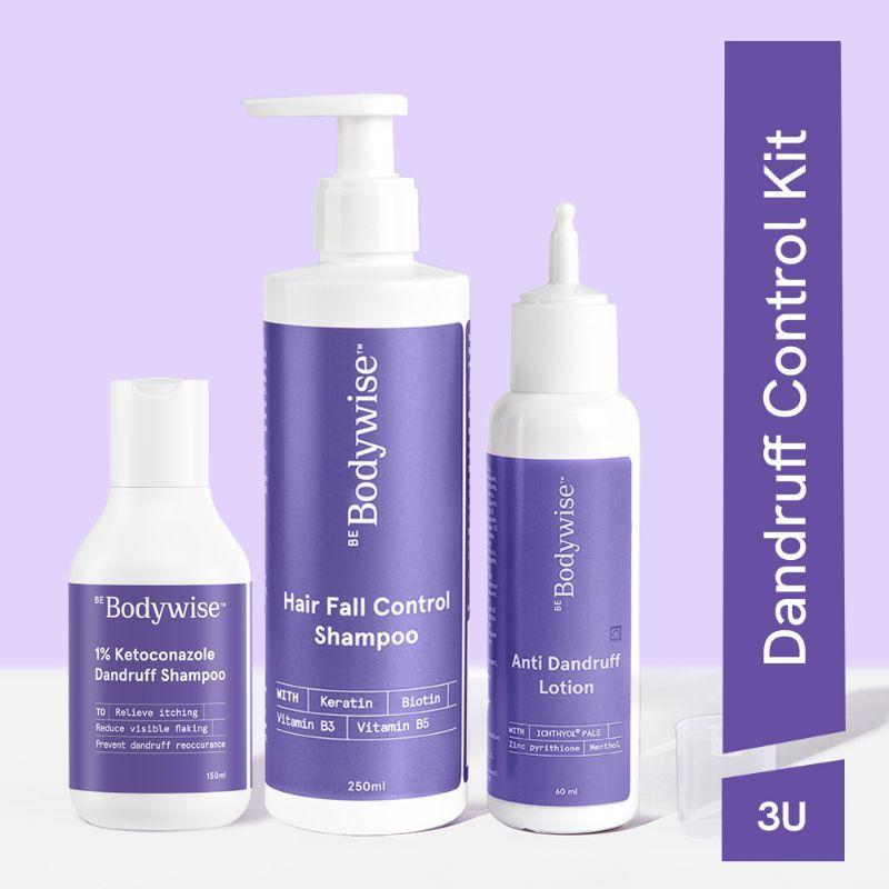 be bodywise complete dandruff control kit (1% keto shampoo + anti dandruff lotion + conditioner)