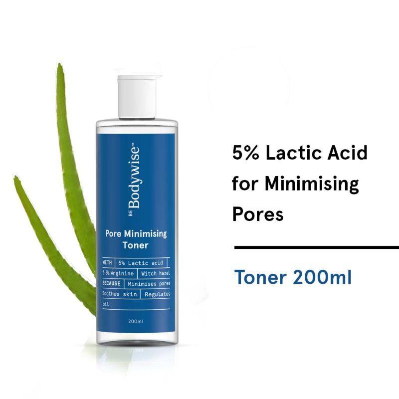 be bodywise pore minimizing toner for women (enriched with 5% lactic acid, arginine & witch hazel)