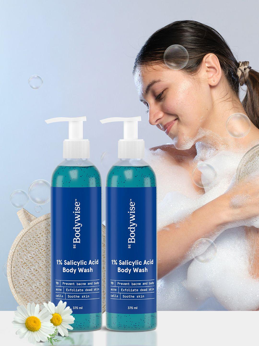 be bodywise set of 2 salicylic acid body wash 375ml each with free loofah to prevent bacne