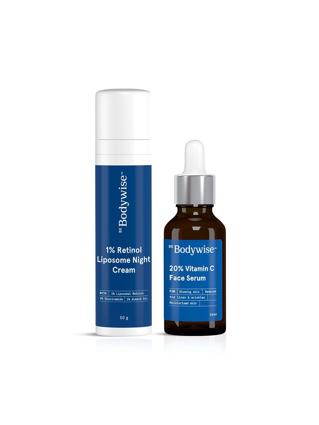 be bodywise skin illuminating kit with retinol liposome night cream & vitamin c serum