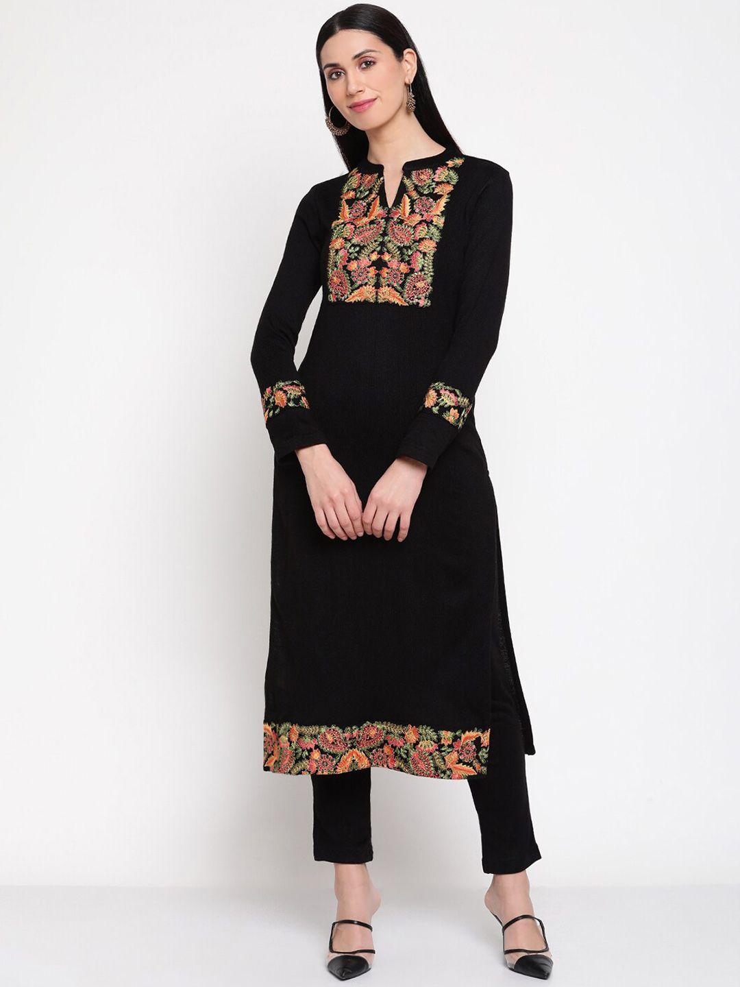 be indi floral embroidered kurta with trousers