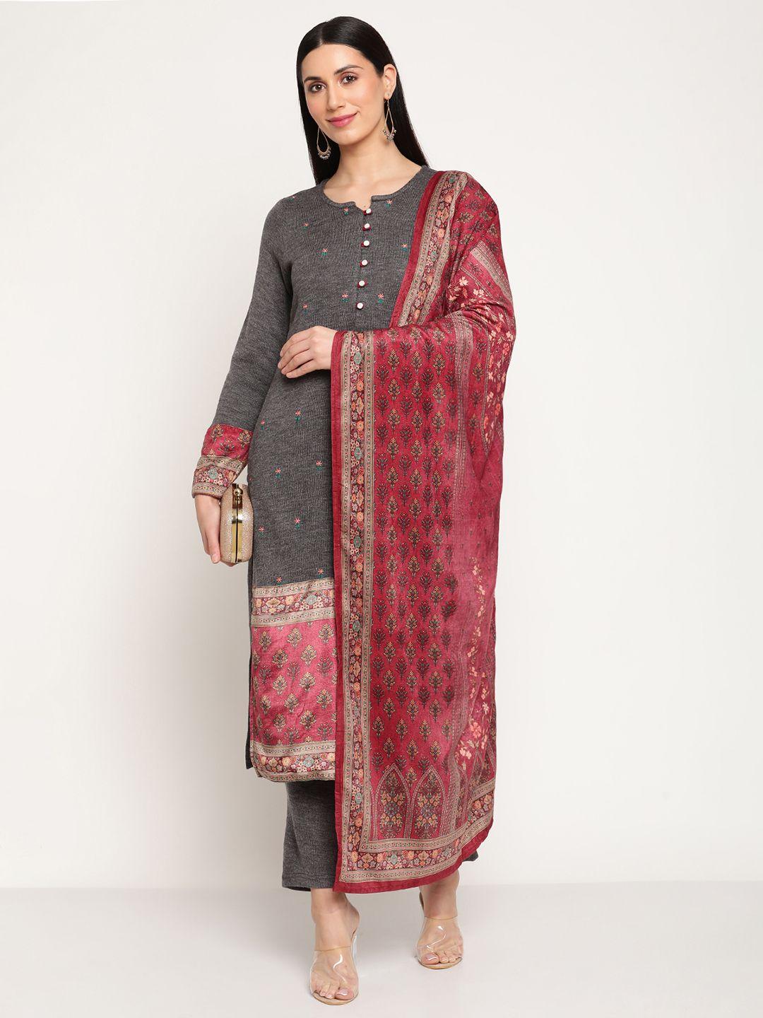 be indi women ethnic motifs embroidered kurta with trousers