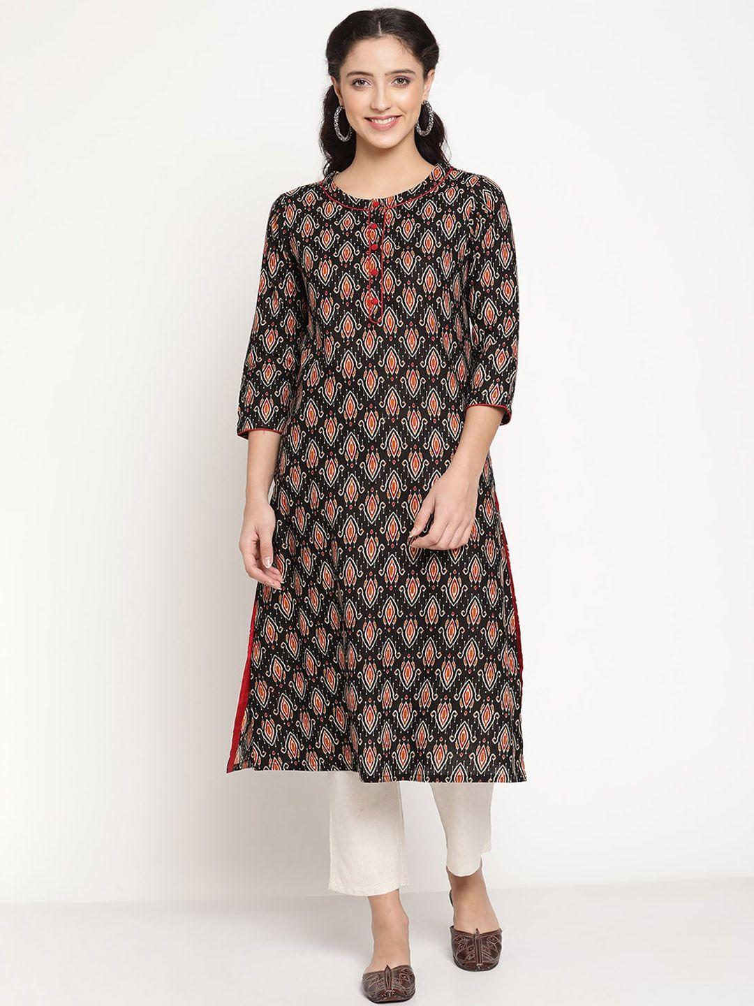 be indi women ethnic motifs printed indie prints cotton kurta