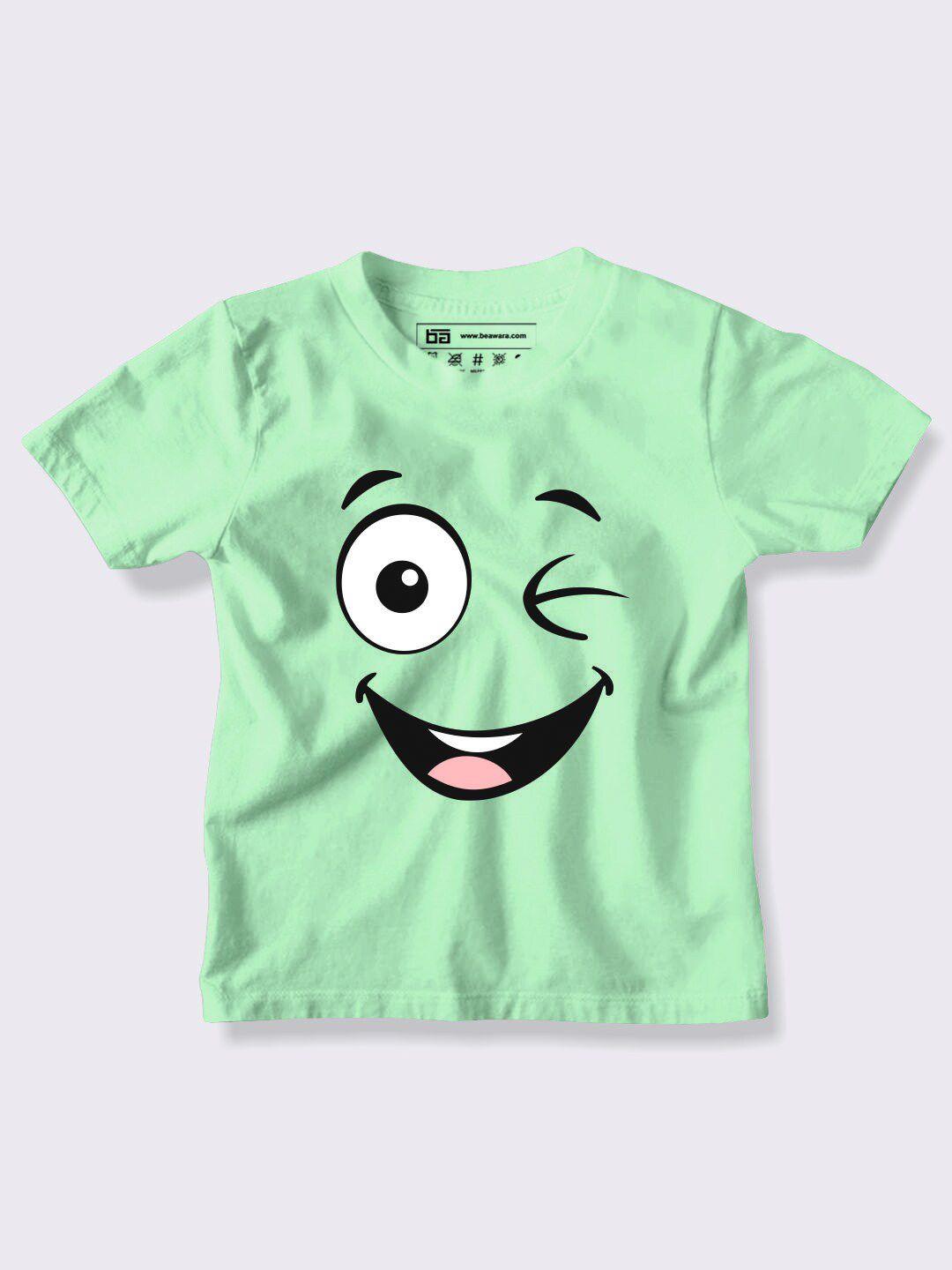 be awara kids lime green printed t-shirt