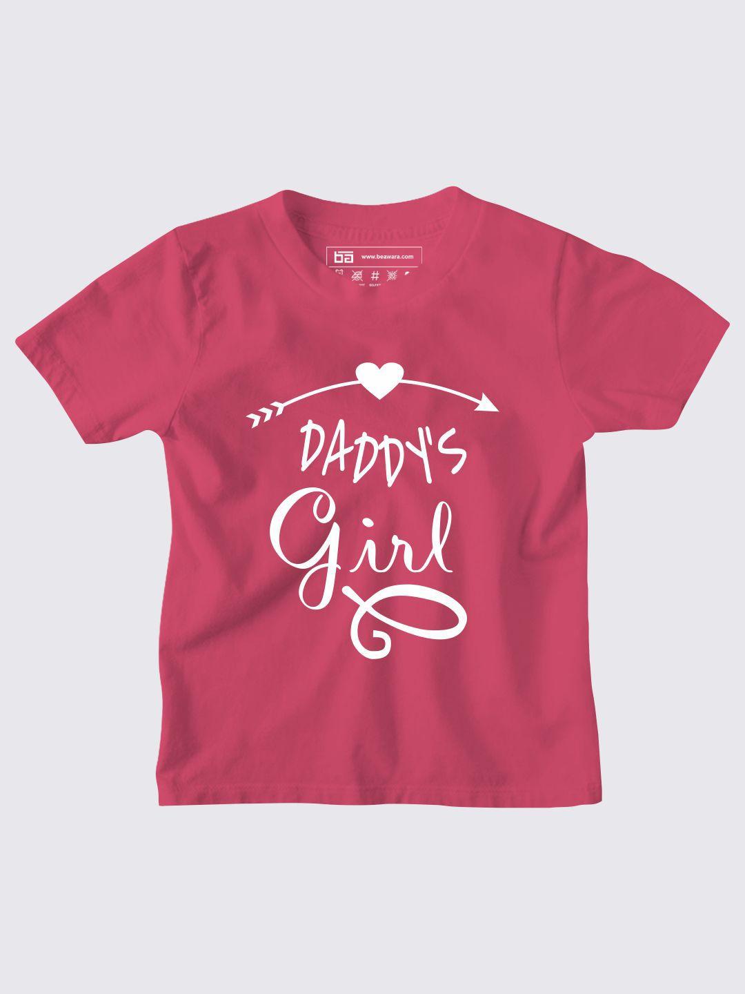 be awara kids pink typography printed applique t-shirt