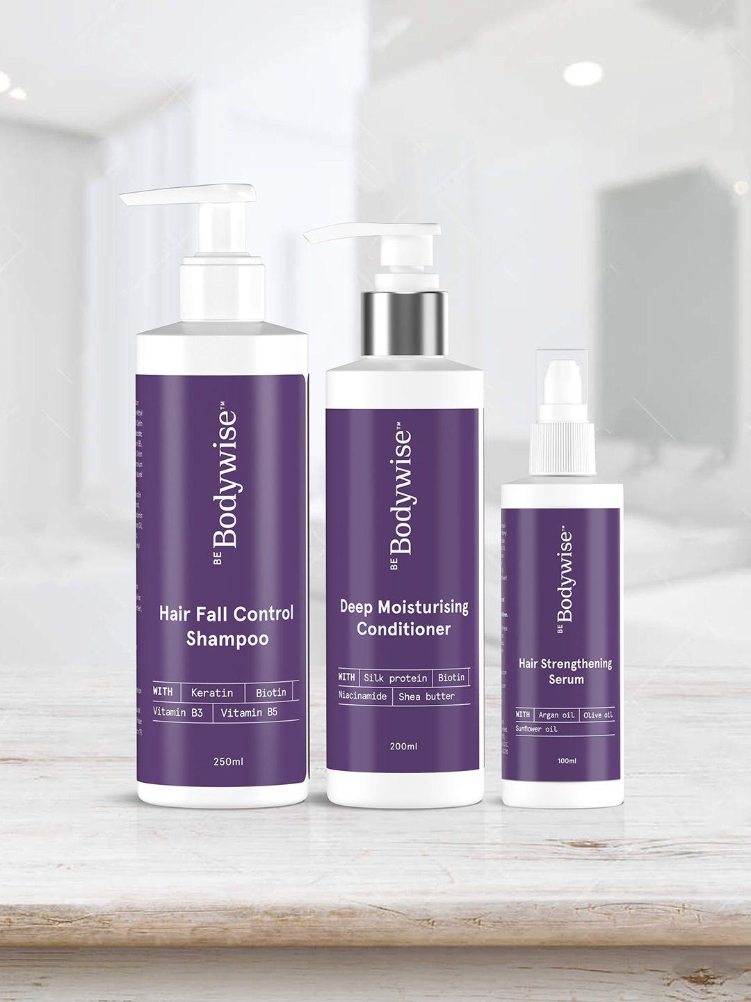 be bodywise hair care necessities kit - keratin shampoo, conditioner, hair serum