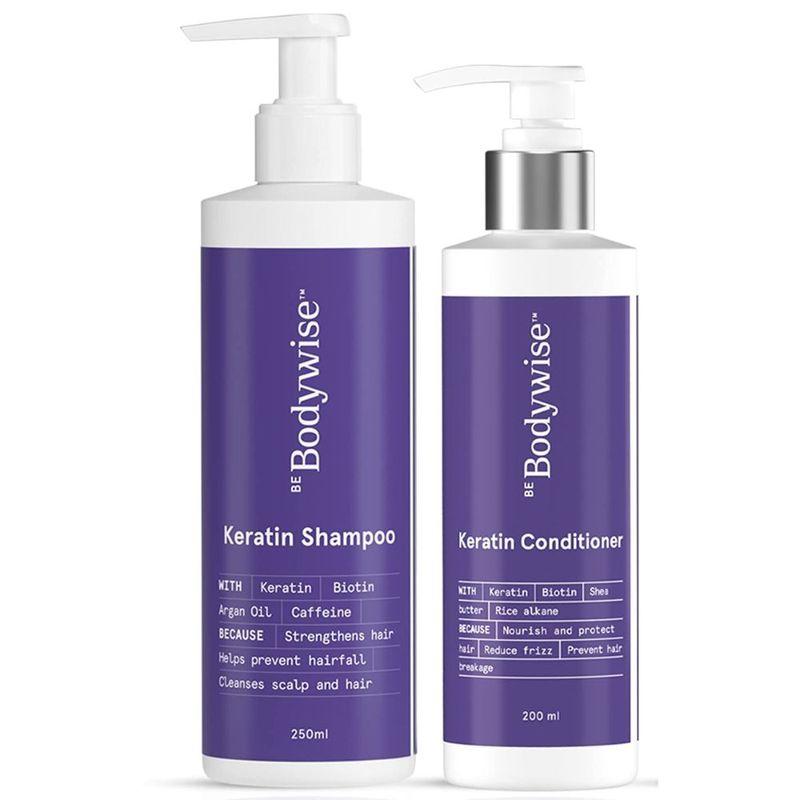 be bodywise hair nourish pack (keratin hair fall control shampoo & silk protein conditioner)