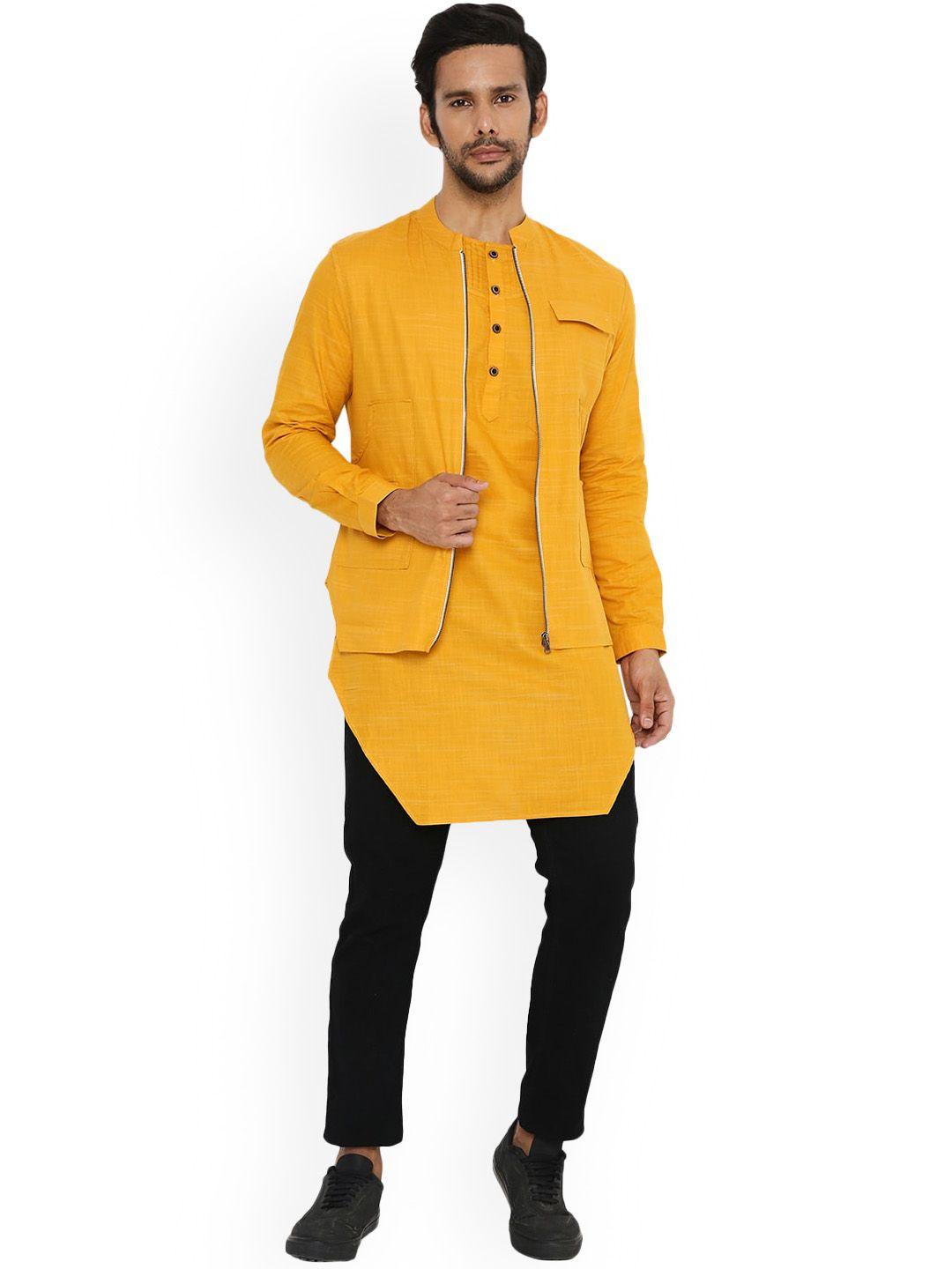 be desi round neck cotton kurta with shacket