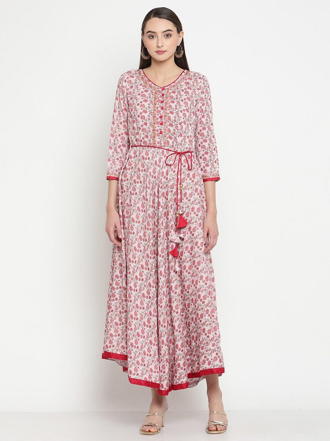 be indi floral printed maxi ethnic dress