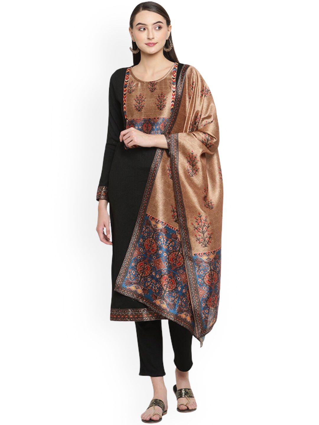 be indi women black ethnic motifs printed kurta