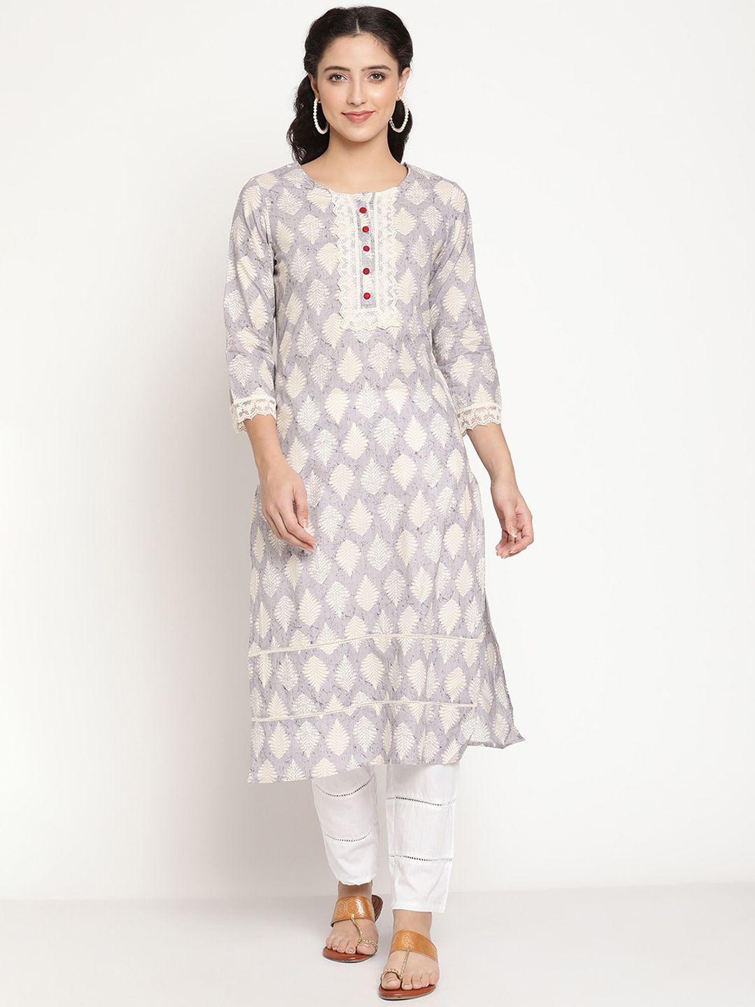 be indi women ethnic motifs printed cotton kurta