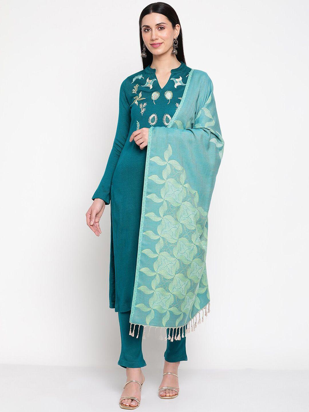 be indi women floral embroidered kurta with trousers & dupatta