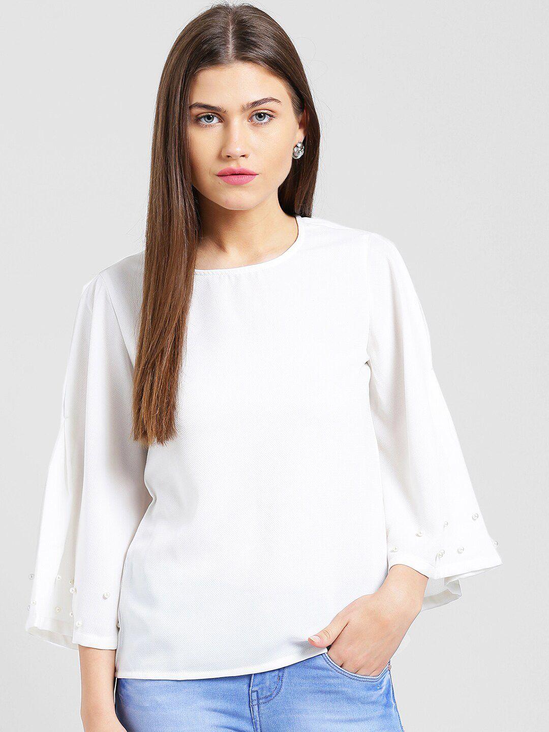 be indi women white embellished top