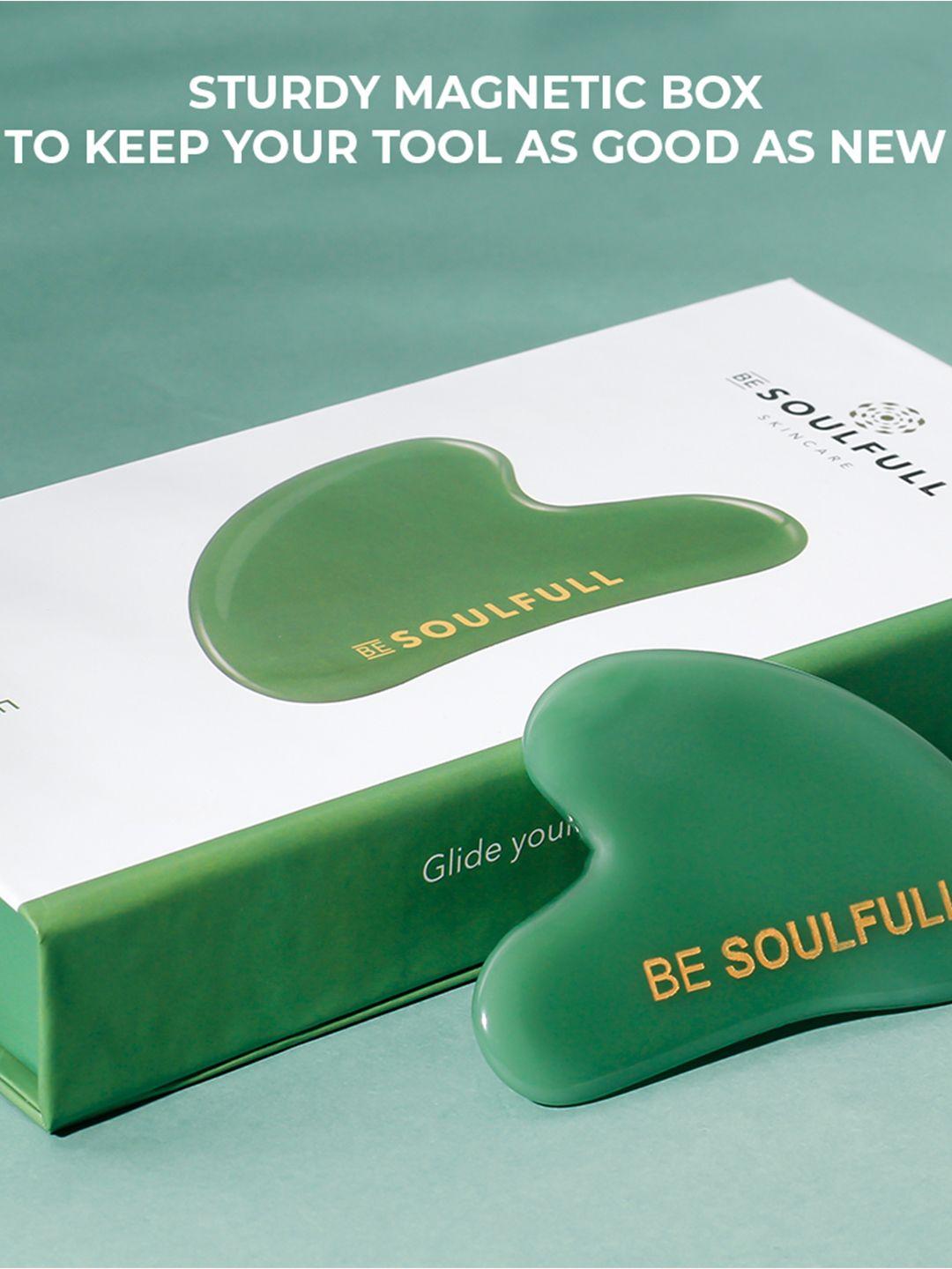 be soulfull gua sha jade face massaging stone - green