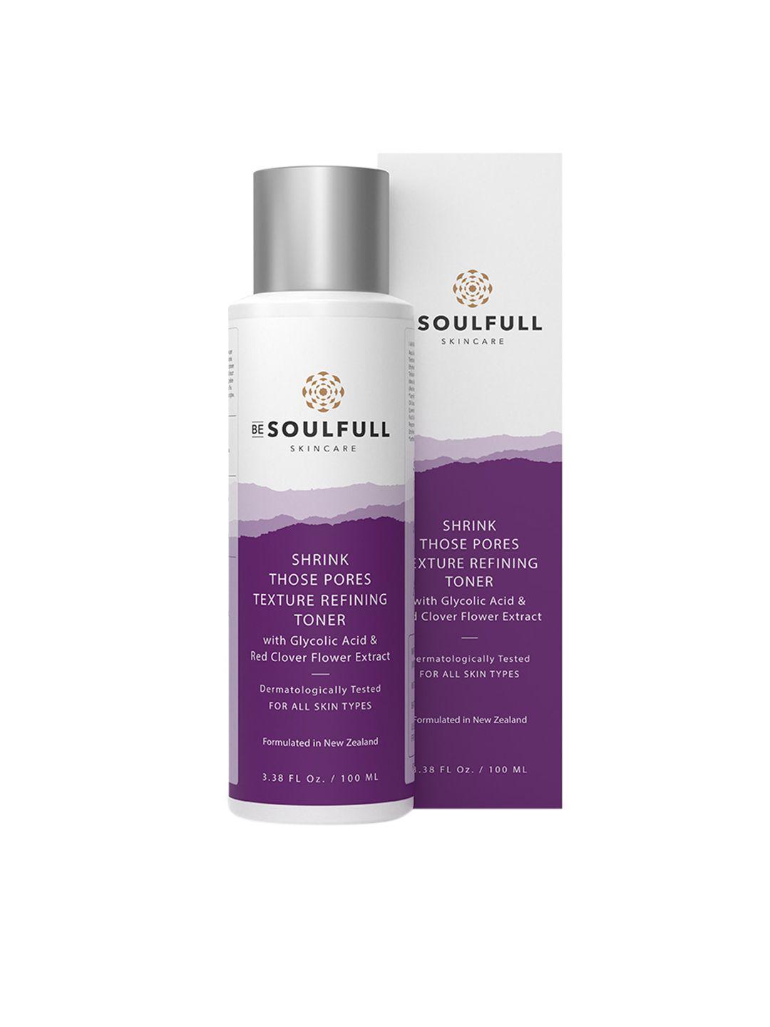 be soulfull texture refining toner for open pores & even texture with glycolic acid- 100ml