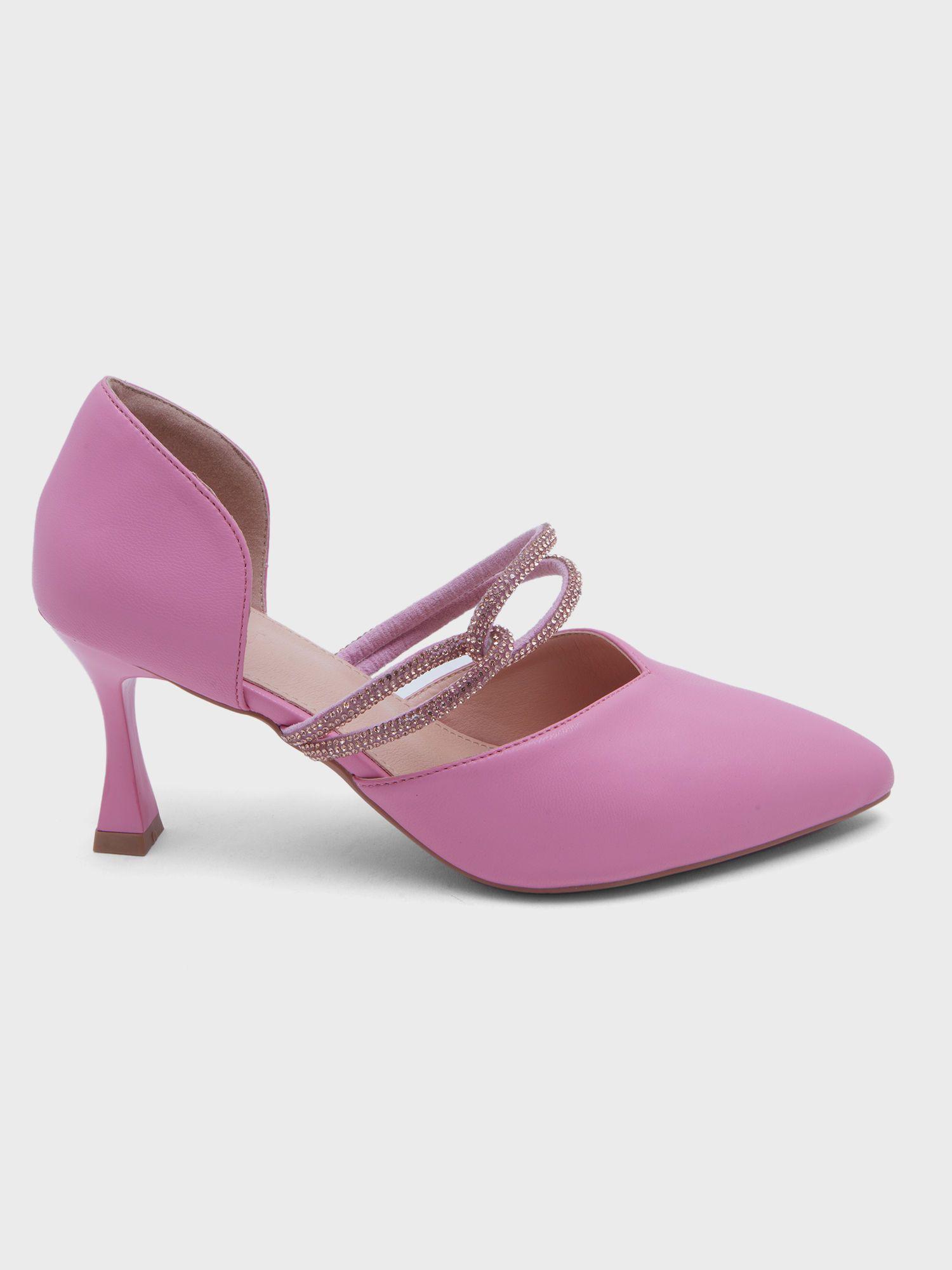 be the diva pink rhinestone stiletto pump heel