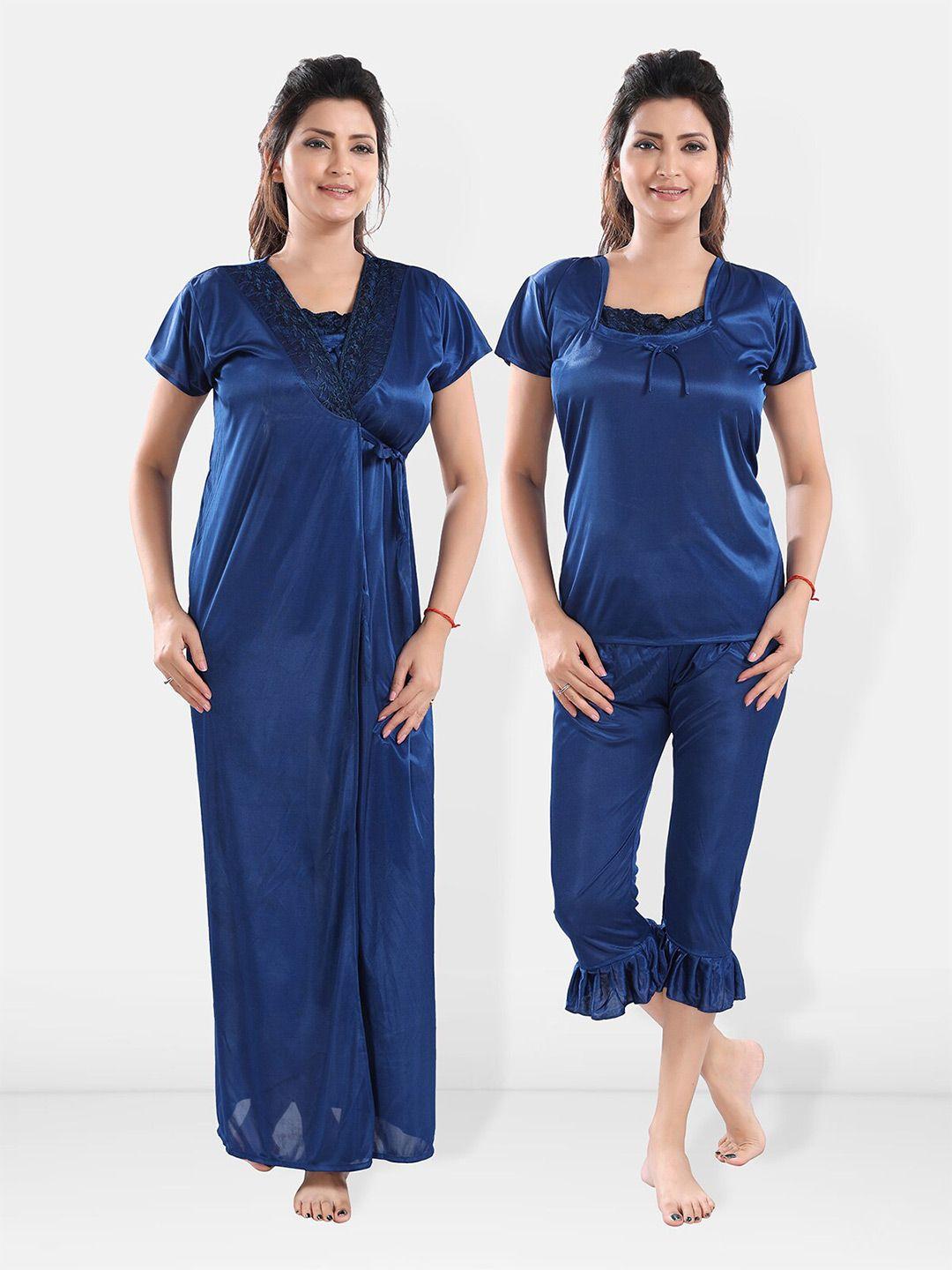 be you 3 pcs satin maxi nightdress