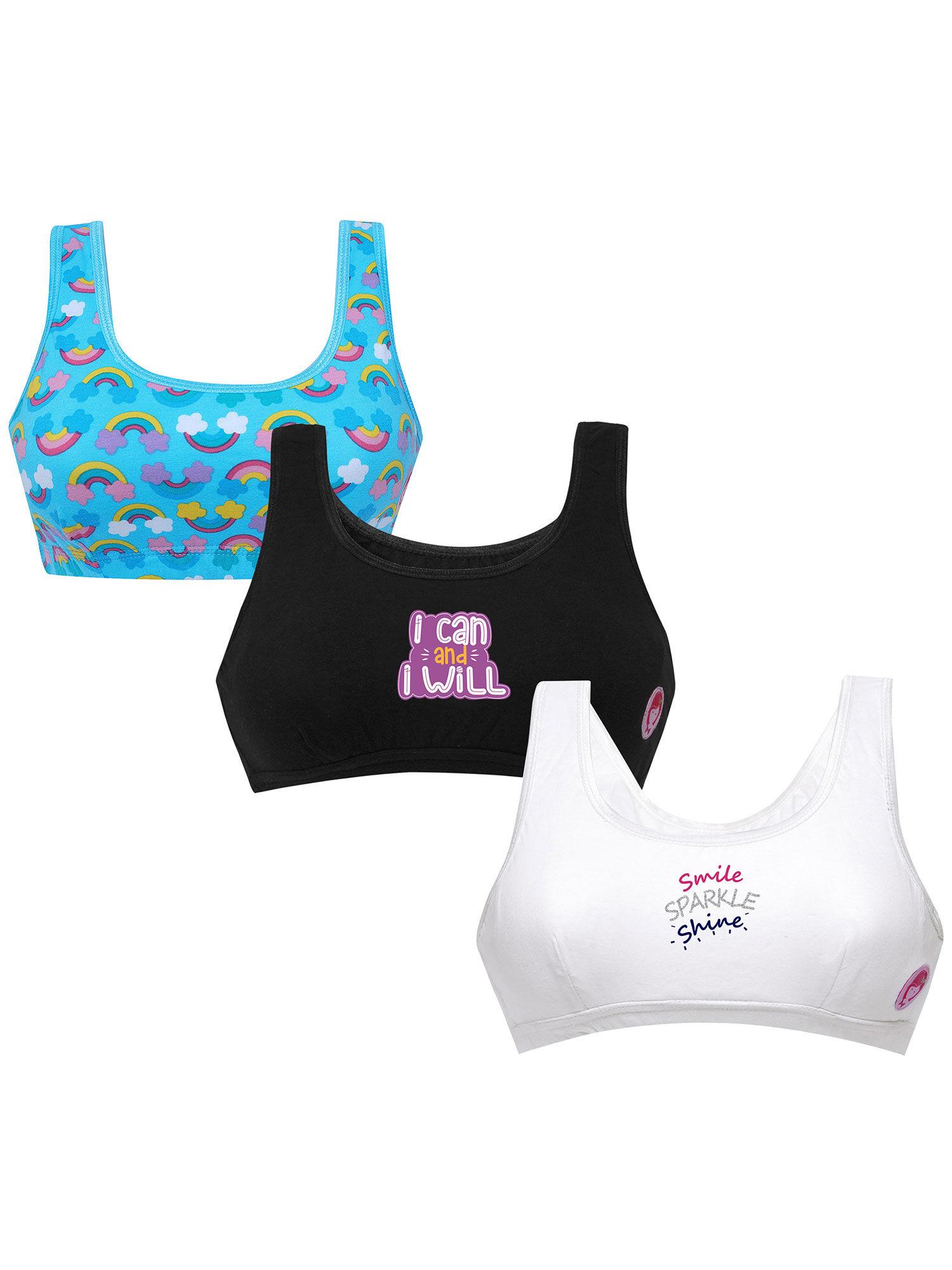 be you collection confident beginners double front layered sports bras (set of 3)
