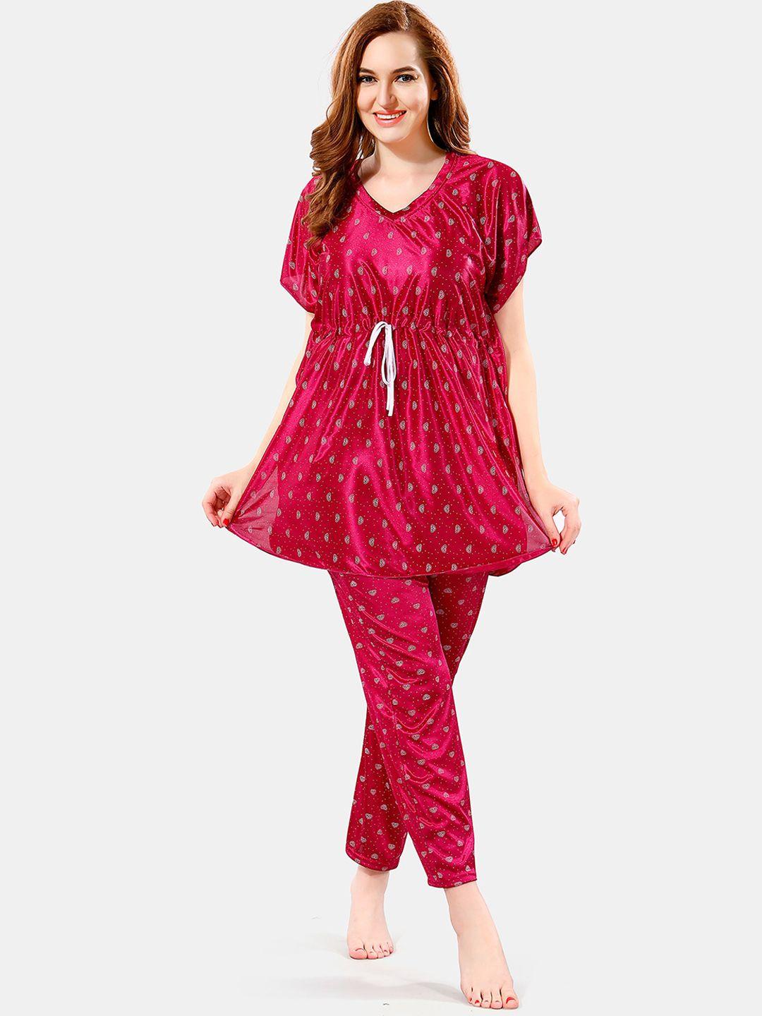 be you conversational printed satin night suit