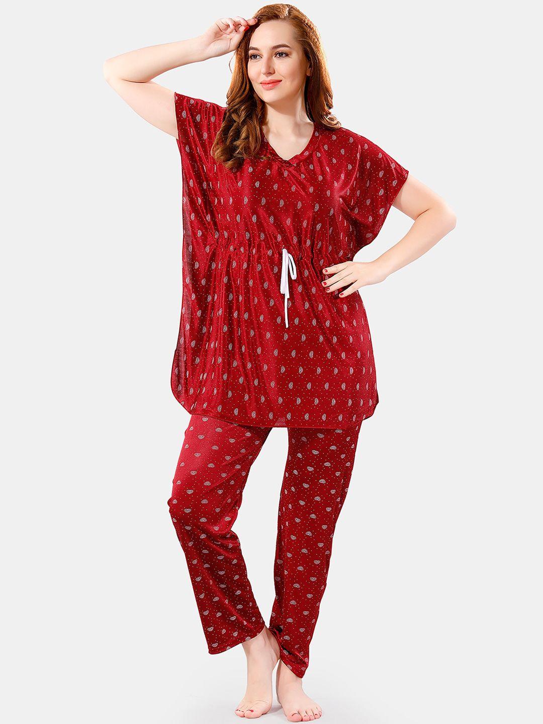 be you conversational printed satin night suit