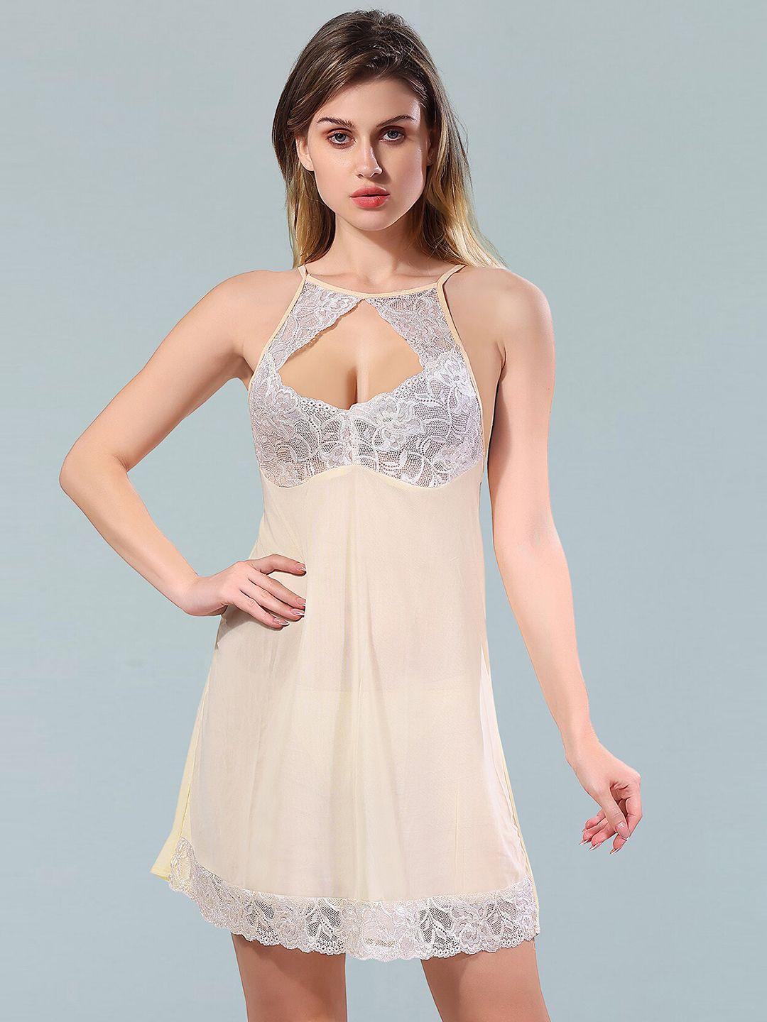 be you cream-coloured net baby doll