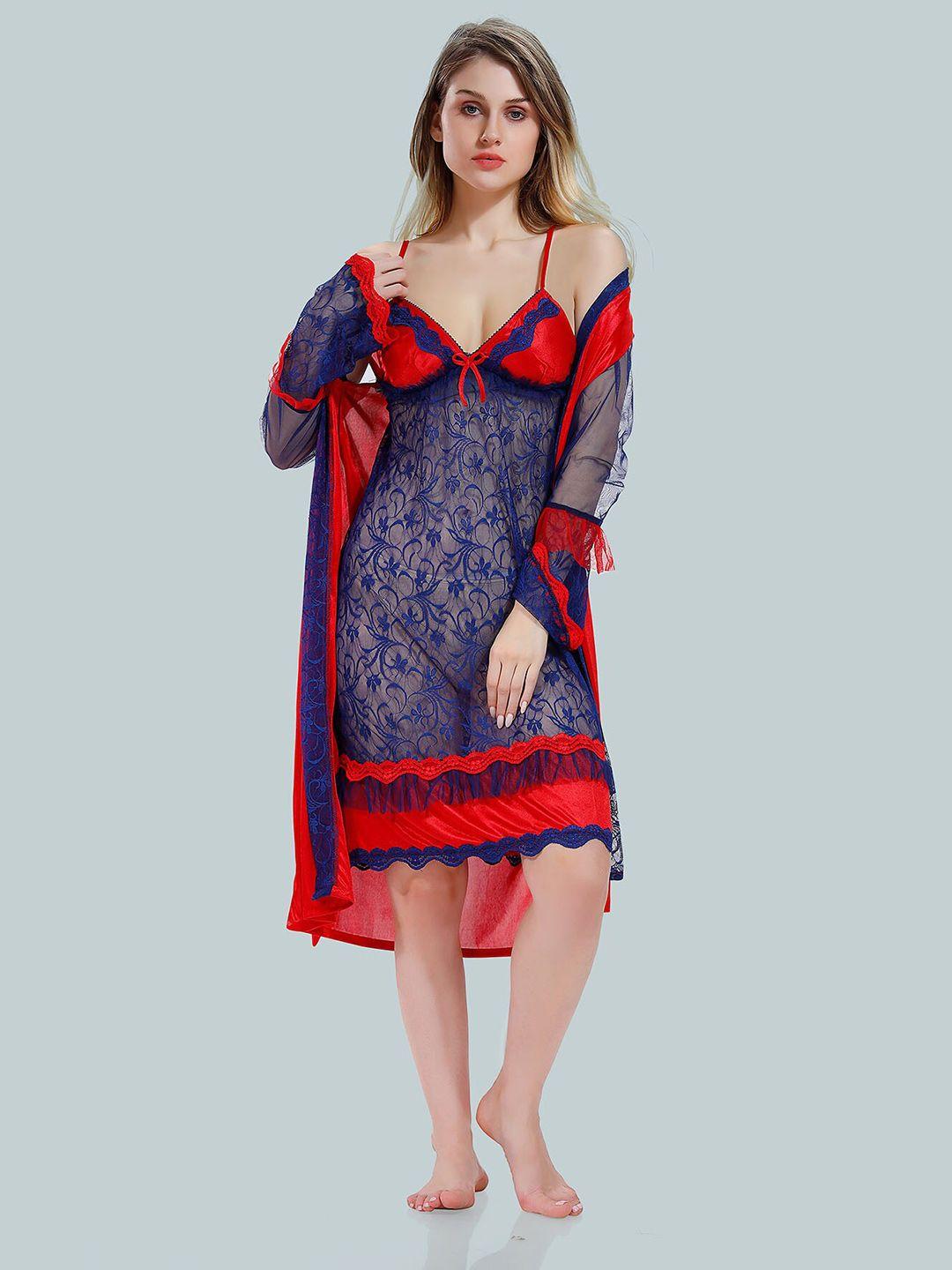 be you floral lace baby doll with robe