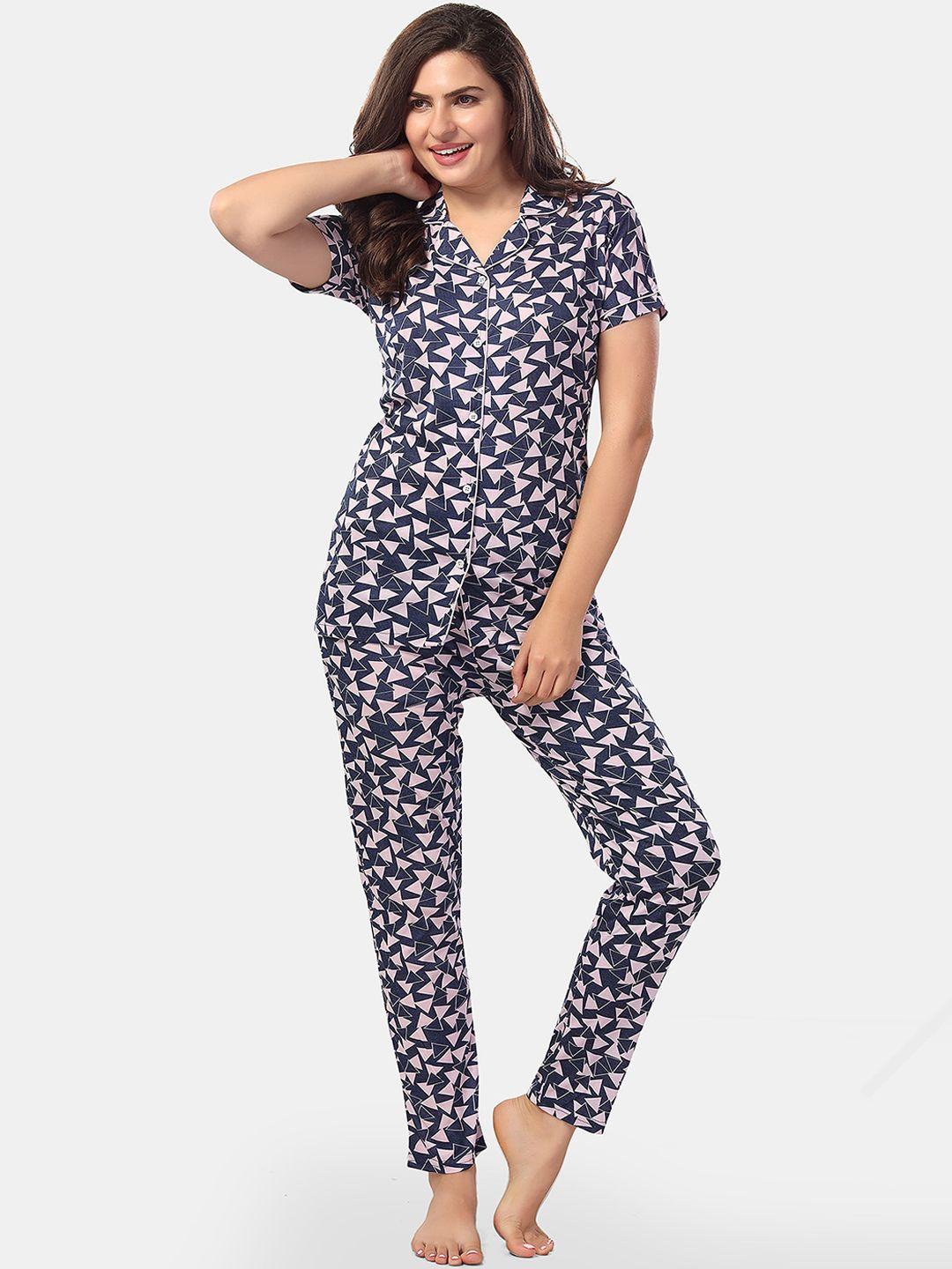 be you geometric printed night suit