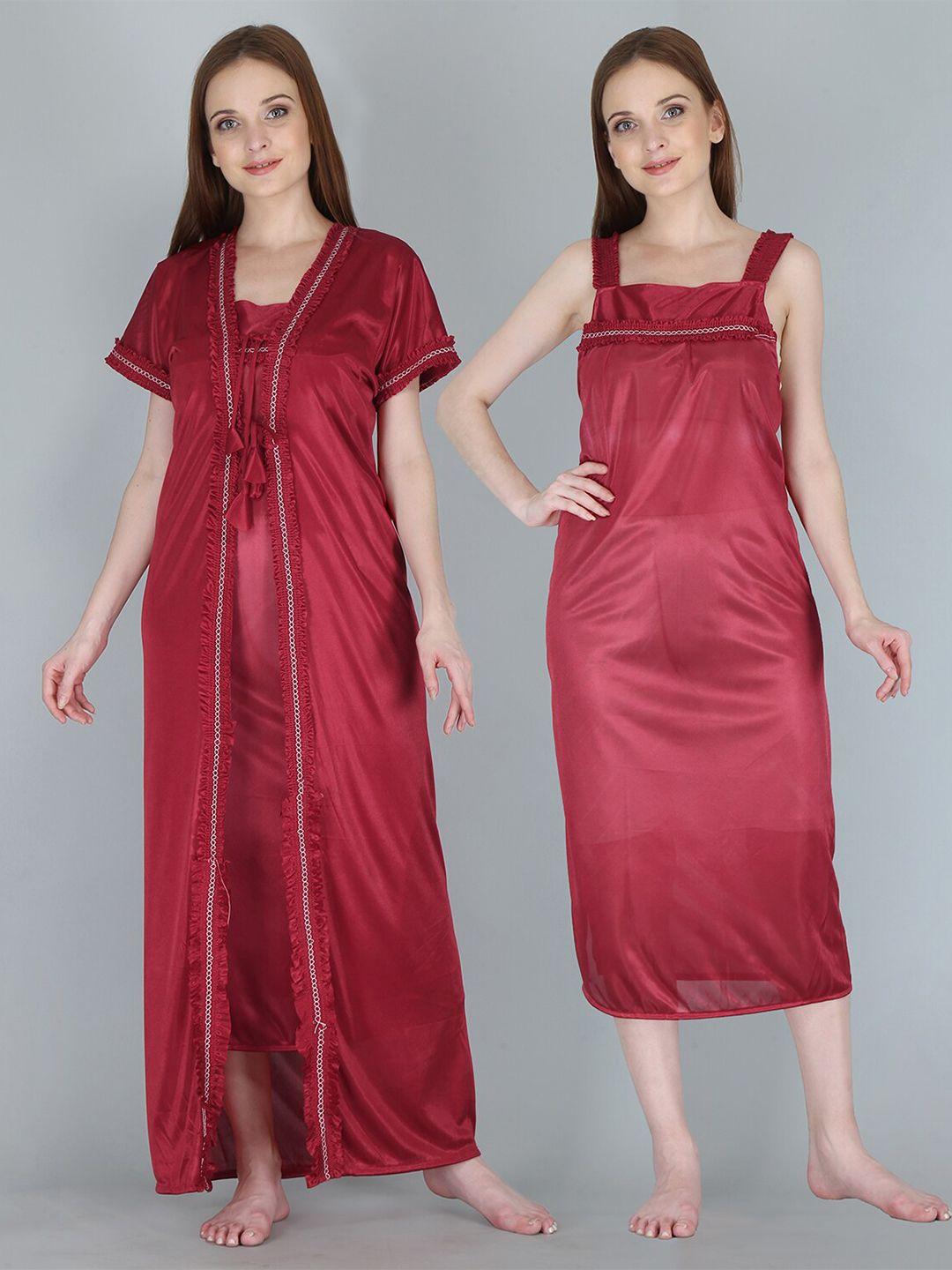 be you maroon maxi nightdress