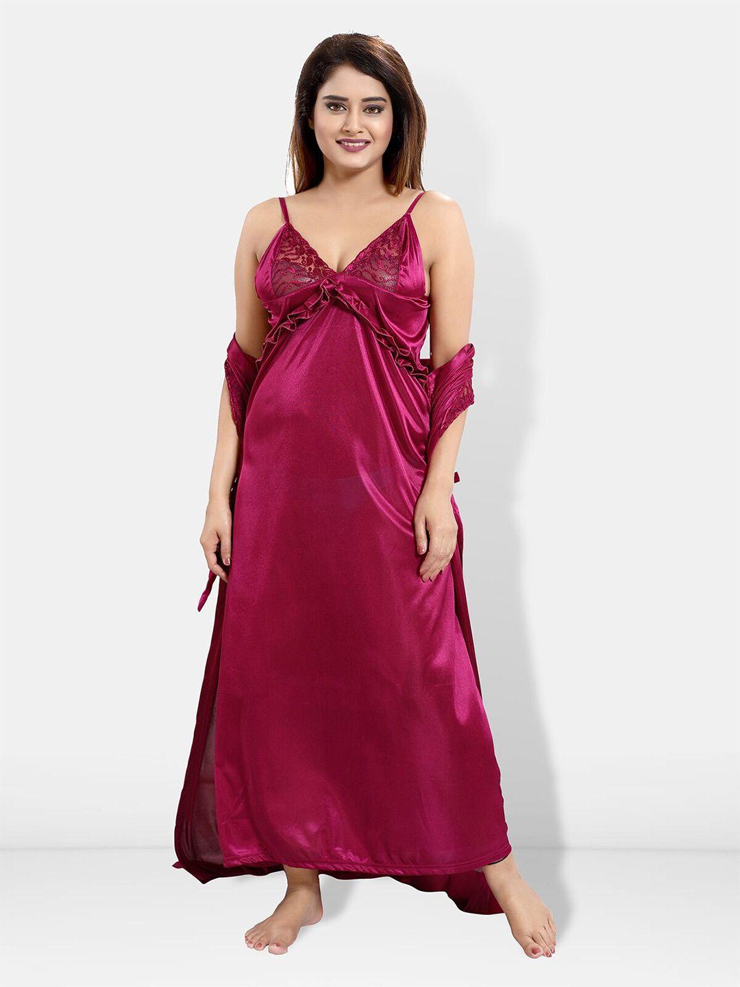 be you pack of 6 satin maxi nightdress with lingerie set