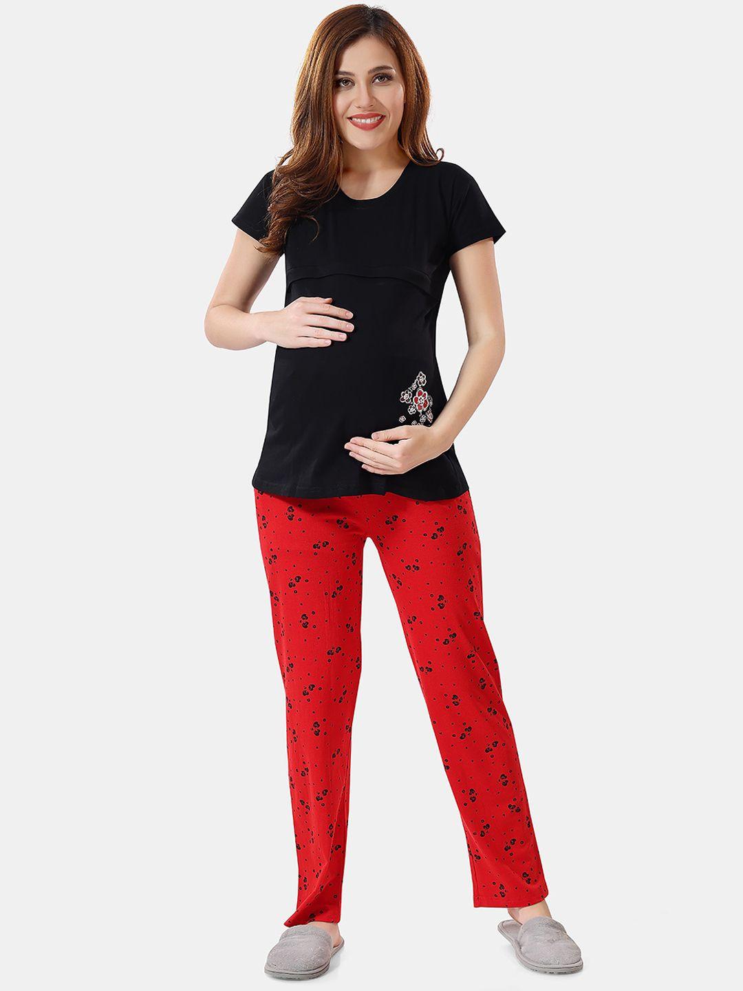 be you printed maternity night suit