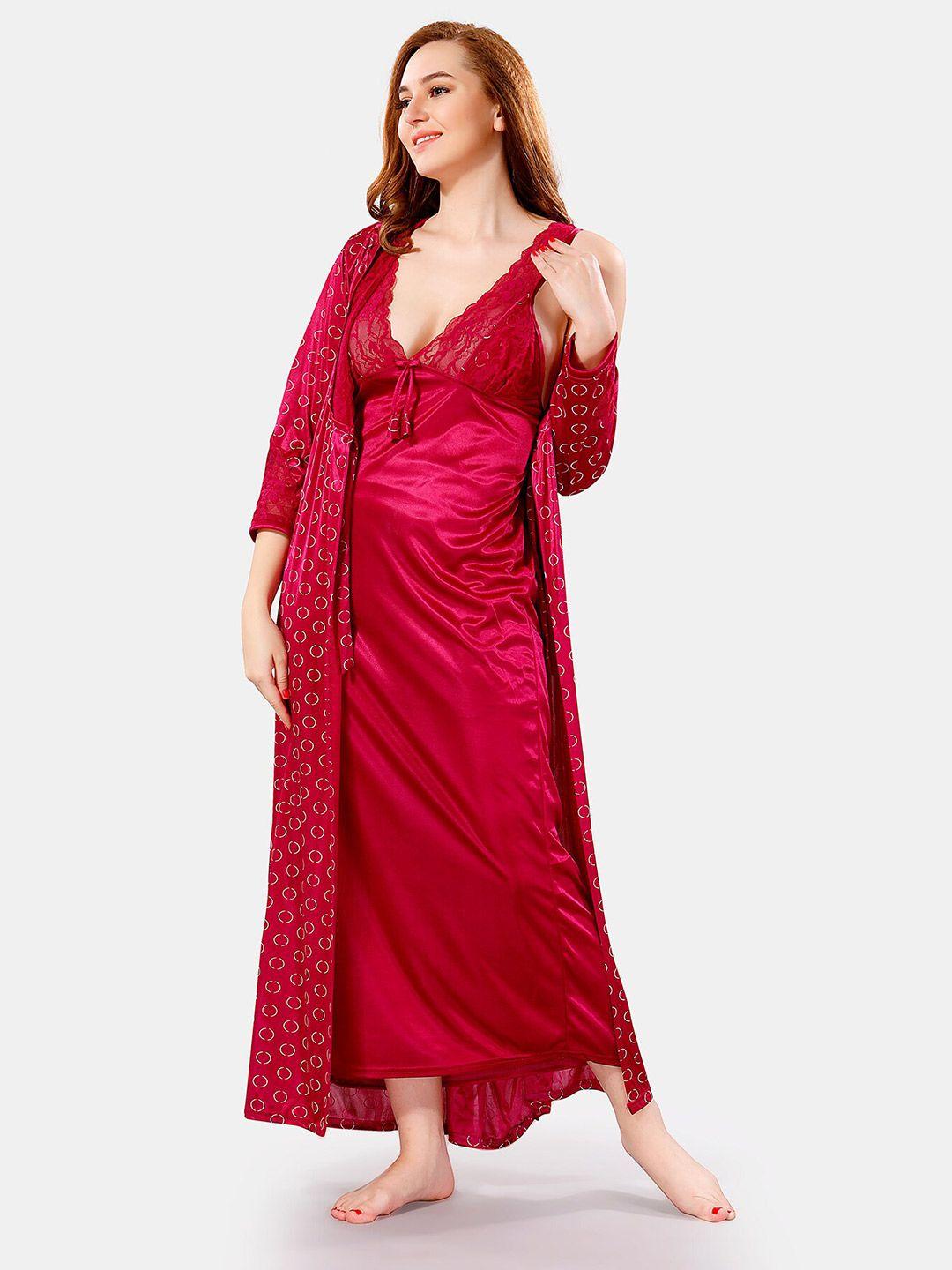 be you satin maxi nightdress with robe
