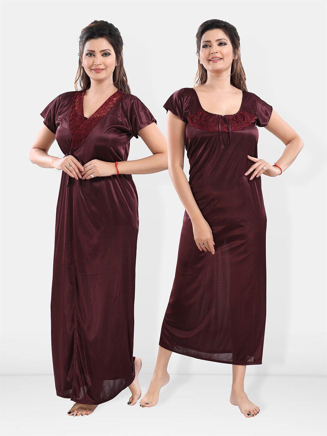 be you satin maxi nightdress with robe