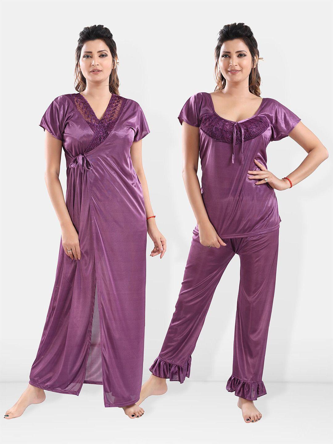 be you satin night suit with robe