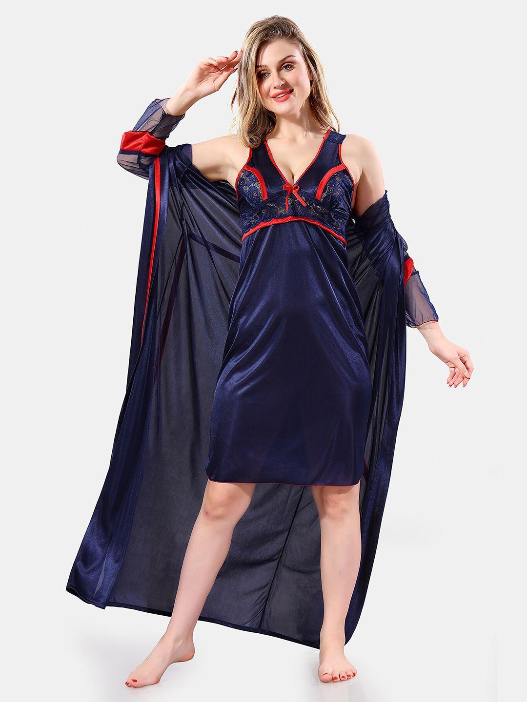 be you shoulder strap satin maxi nightdress with robe