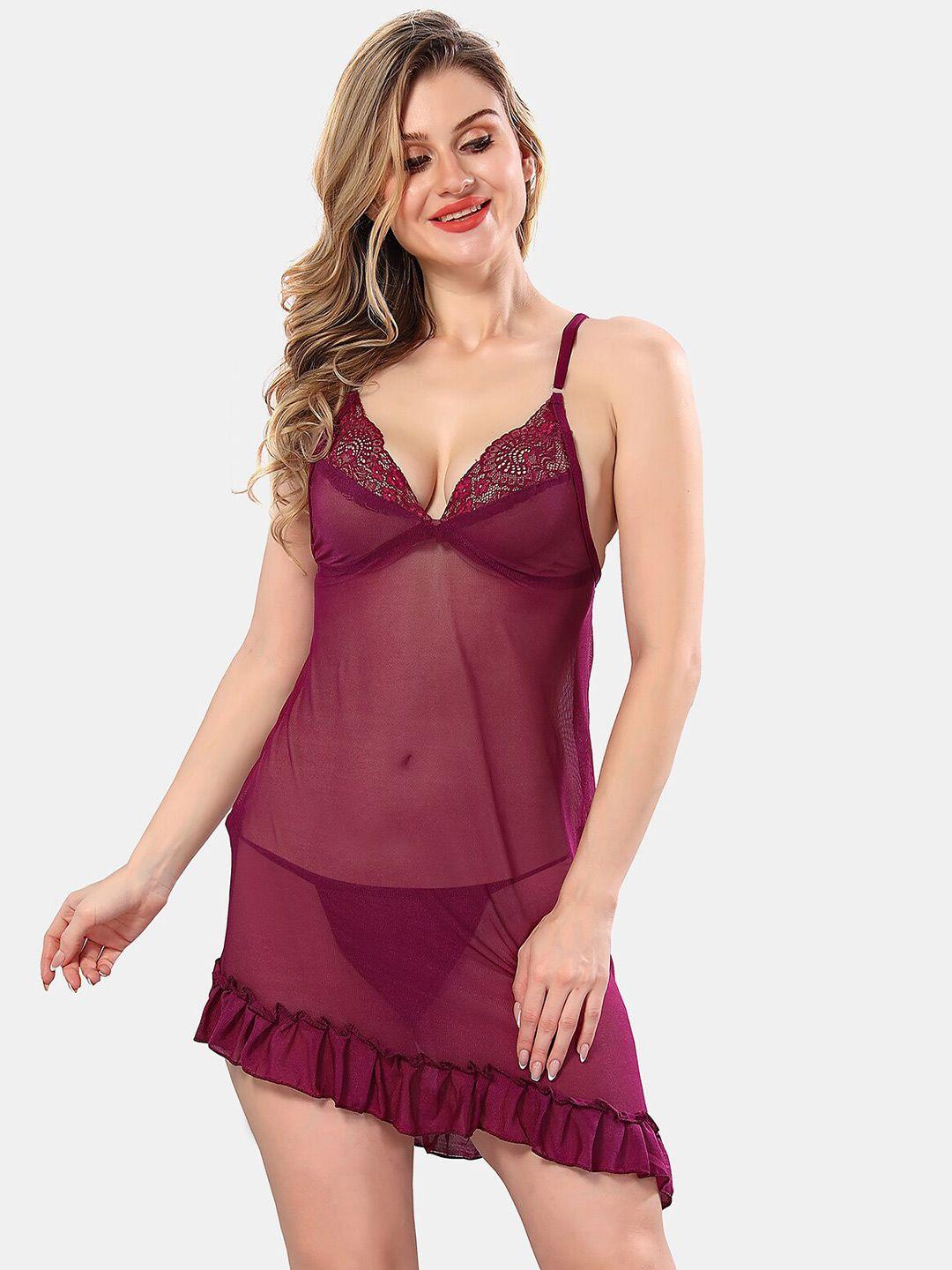 be you shoulder straps net baby doll