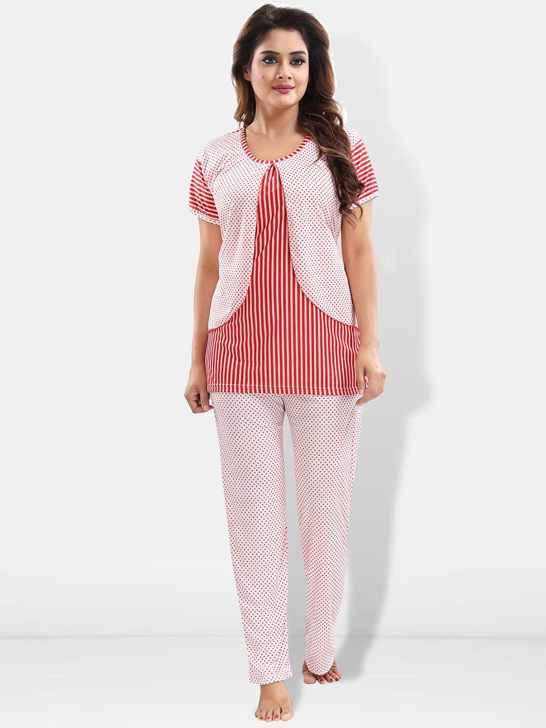 be you striped satin night suit