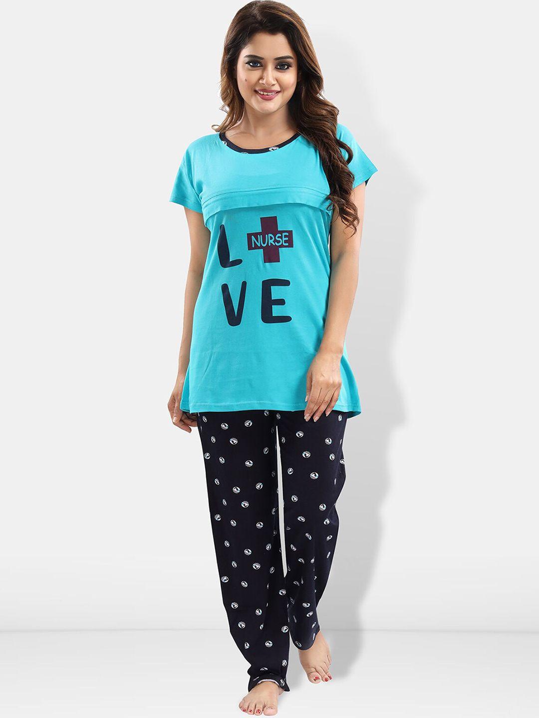 be you typography printed maternity night suit