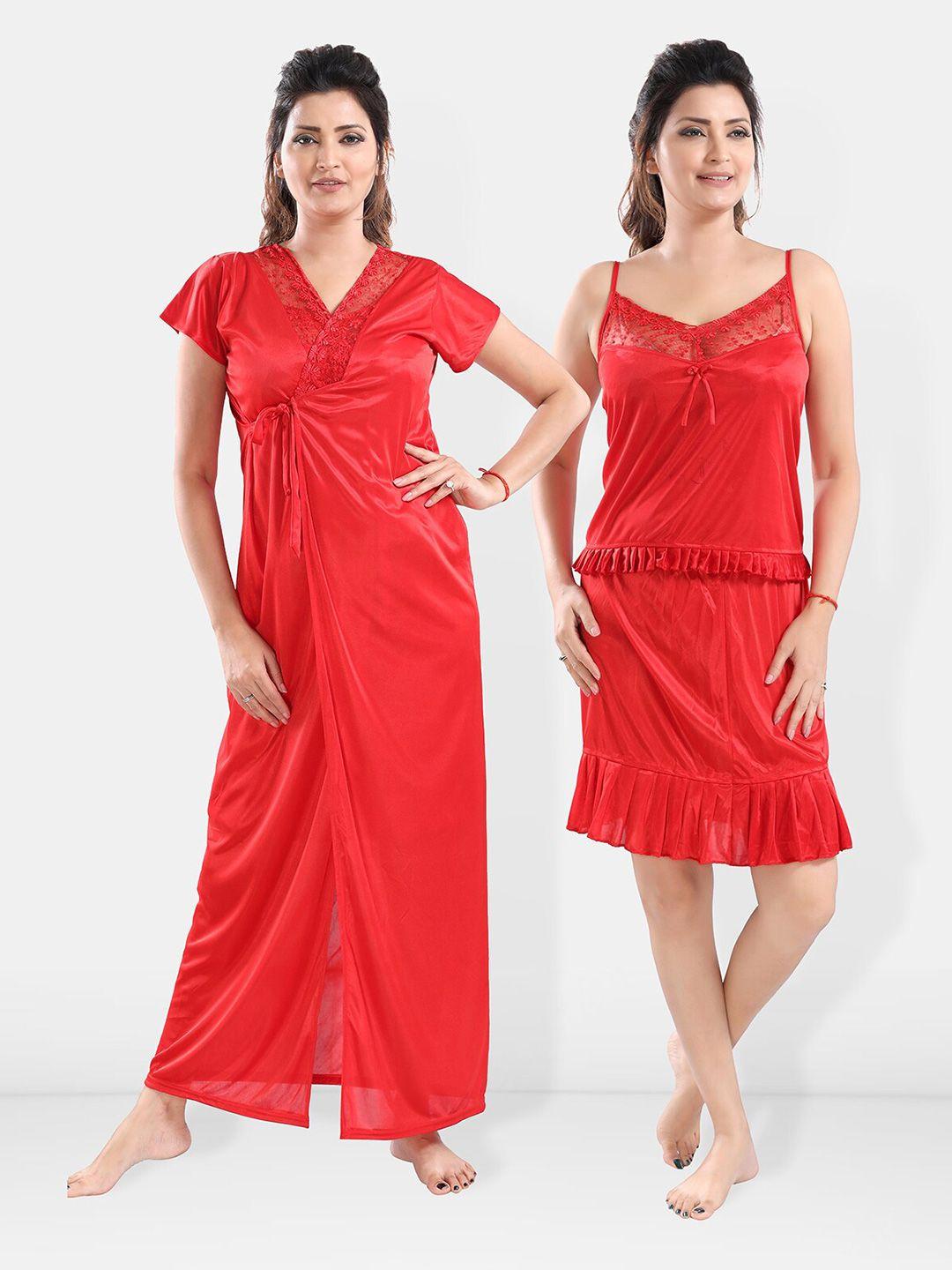 be you v-neck satin maxi nightdress with robe