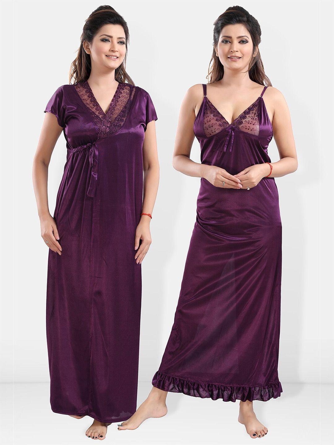 be you v-neck satin maxi nightdress