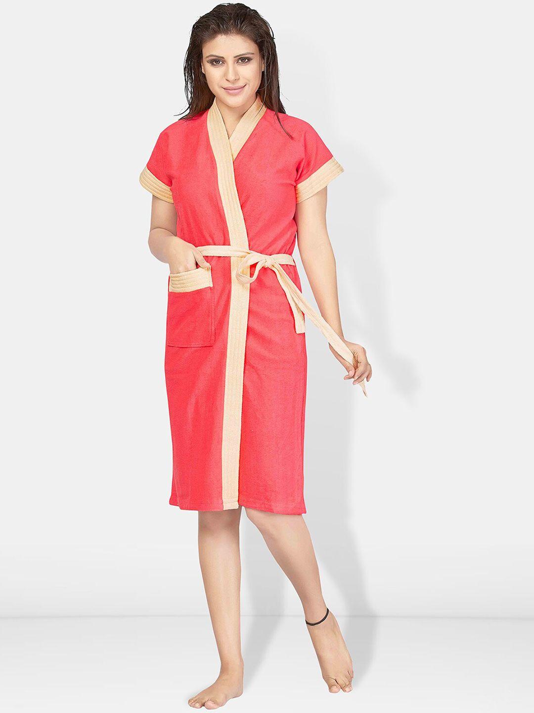 be you women cotton anti-bacterial super soft bath robe with belt