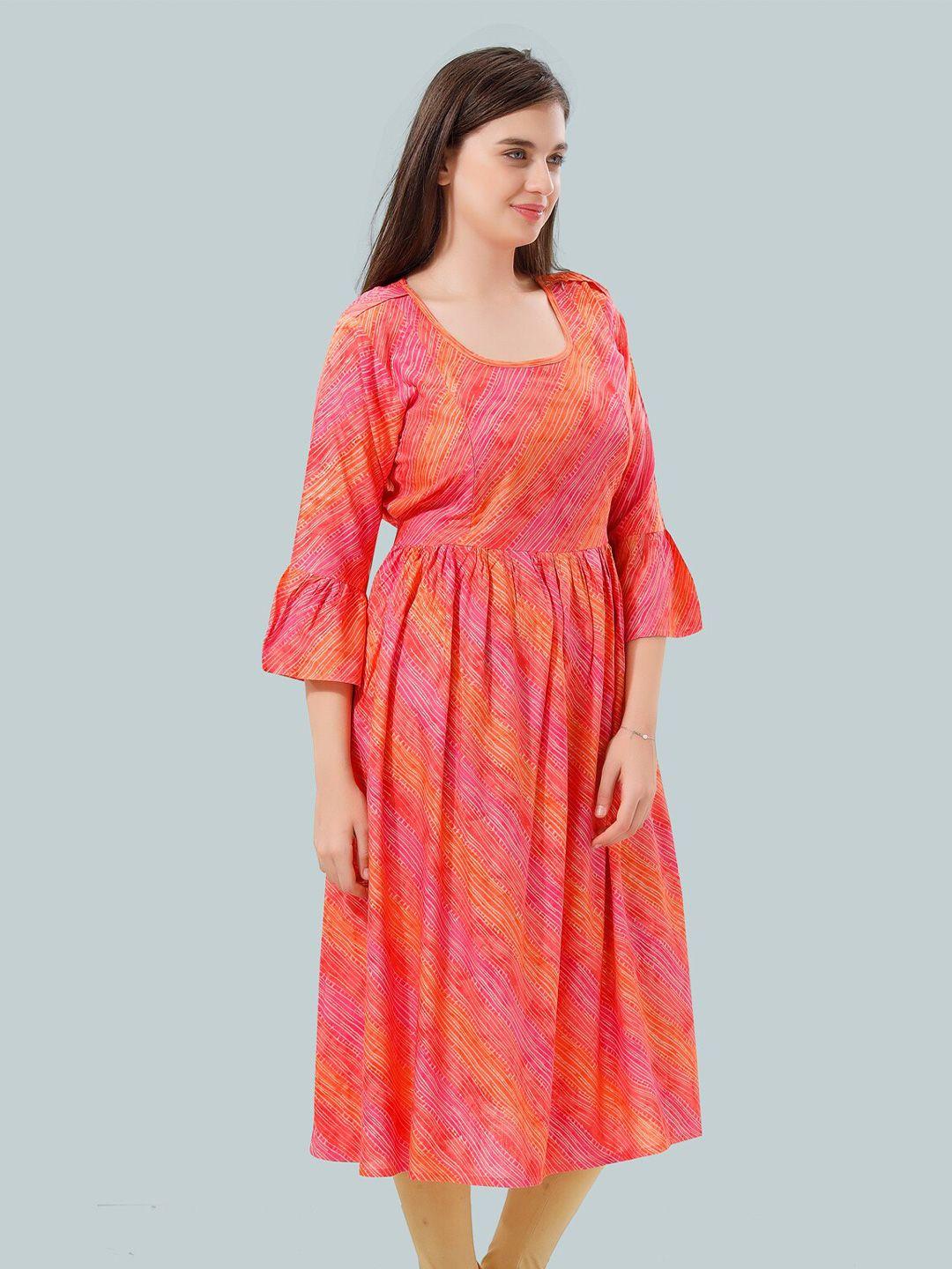 be you women striped bell sleeves maternity kurta