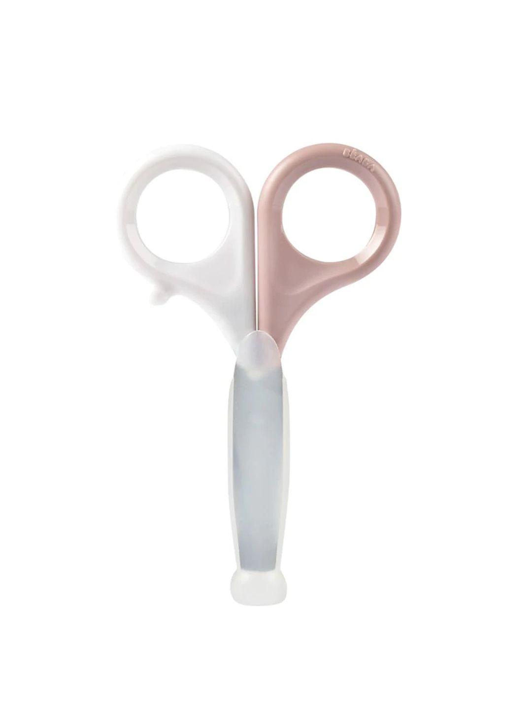 beaba peach-coloured & white baby scissors