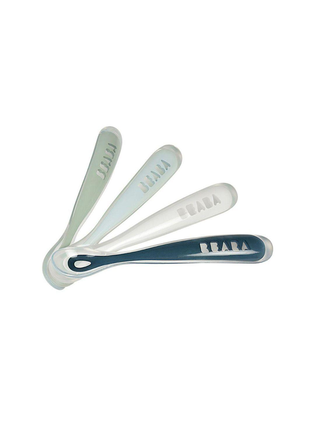 beaba set of 4 ergonomic 1st stage silicone spoons